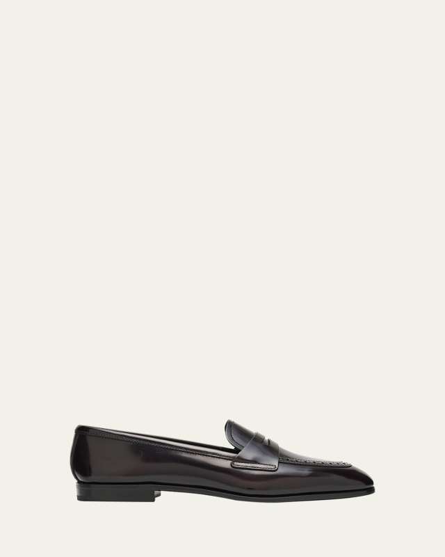 Fume Polished Leather Loafers